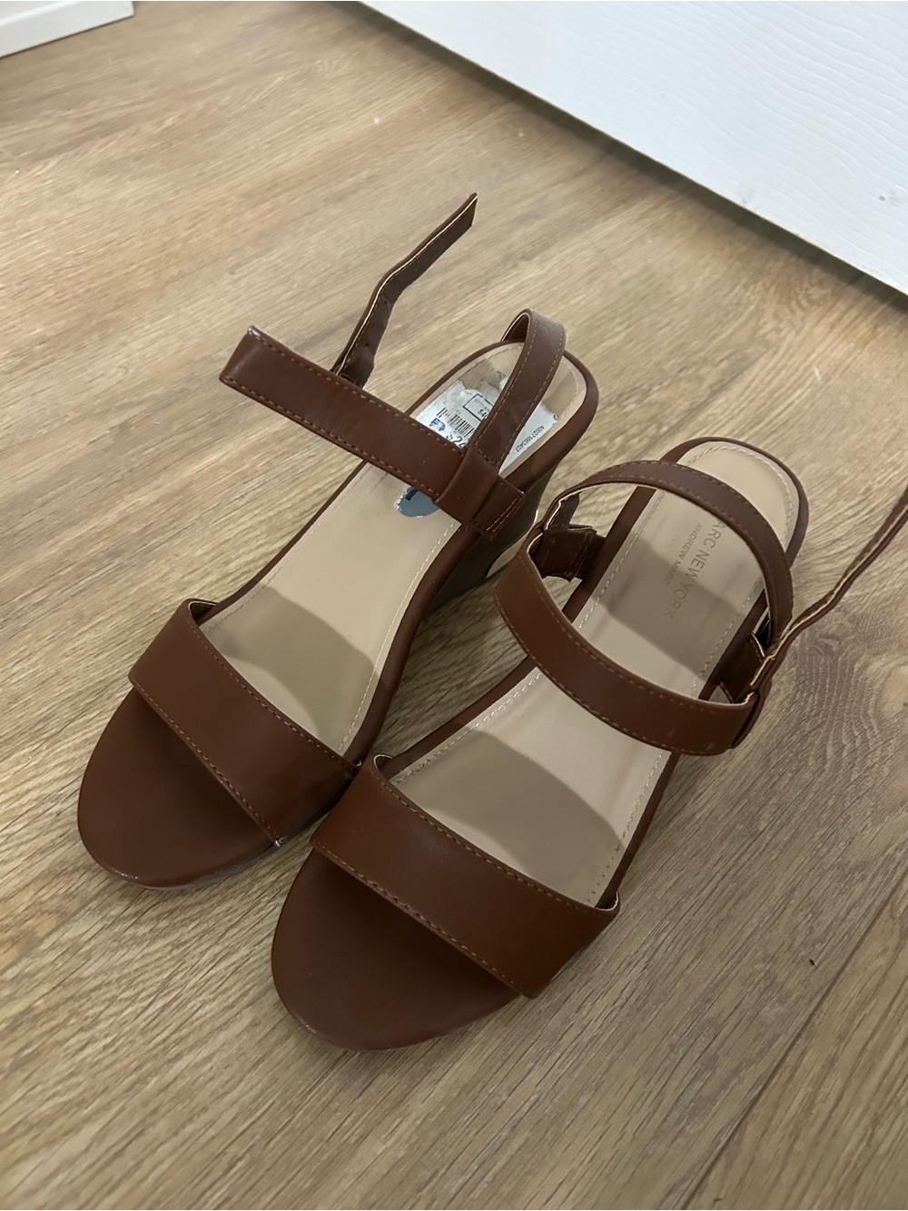 Women's Brown Strappy Block Heel Sandals with Adjustable Ankle Strap
